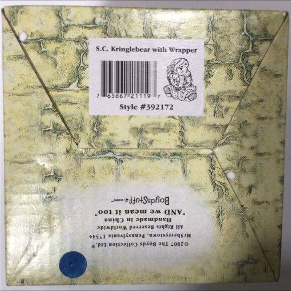 Boyds Bears S.C. Kringlebear with Wrapper Treasure Box 392172 Retired Christmas - Picture 7 of 7